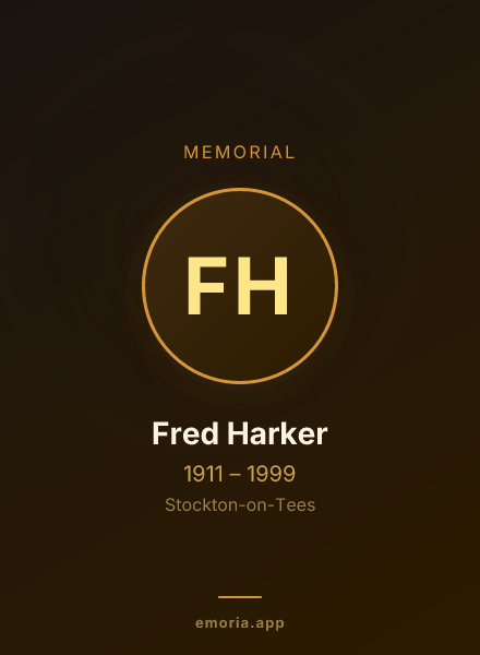 Memorial portrait of Fred Harker