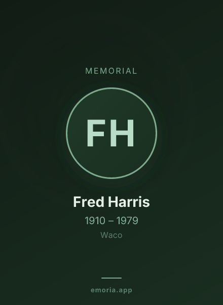 Memorial portrait of Fred Harris