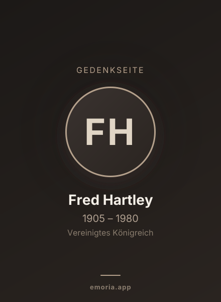 Gedenkportrait von Fred Hartley