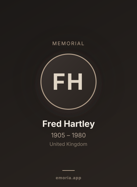 Memorial portrait of Fred Hartley