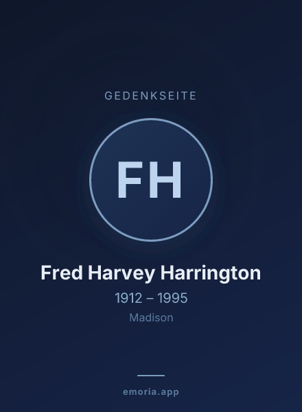 Gedenkportrait von Fred Harvey Harrington