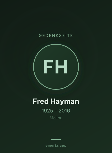 Gedenkportrait von Fred Hayman