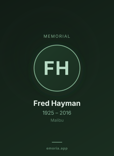 Memorial portrait of Fred Hayman