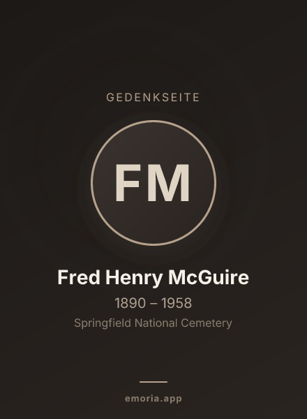 Gedenkportrait von Fred Henry McGuire