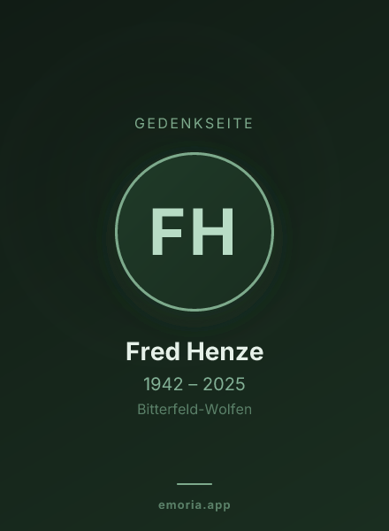 Gedenkportrait von Fred Henze
