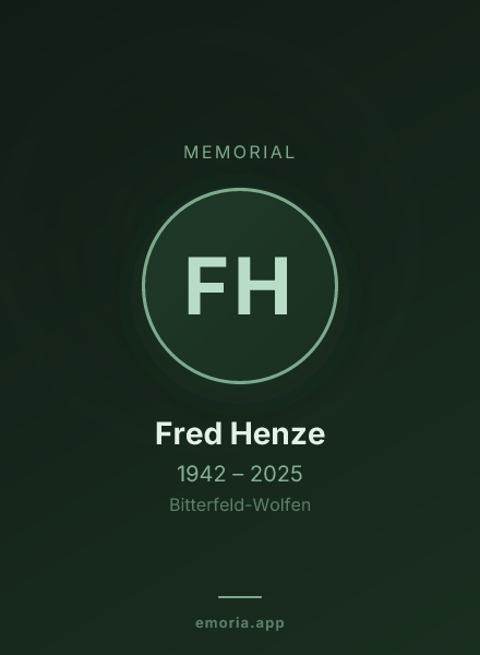Memorial portrait of Fred Henze