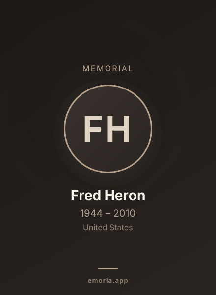 Memorial portrait of Fred Heron