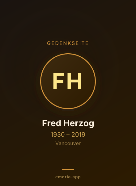 Gedenkportrait von Fred Herzog