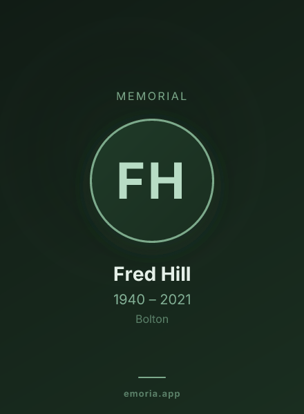 Memorial portrait of Fred Hill