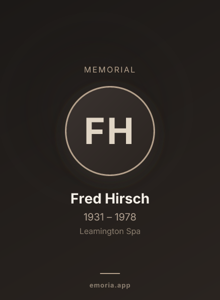 Memorial portrait of Fred Hirsch