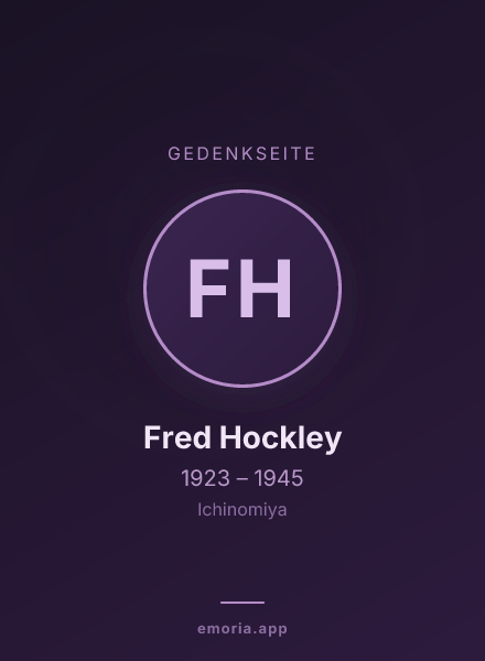Gedenkportrait von Fred Hockley