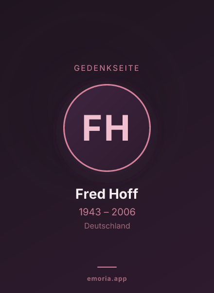 Gedenkportrait von Fred Hoff