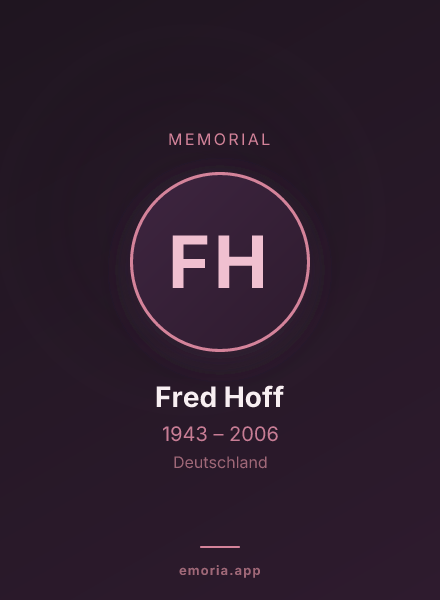 Memorial portrait of Fred Hoff