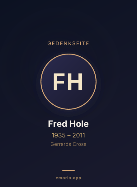 Gedenkportrait von Fred Hole