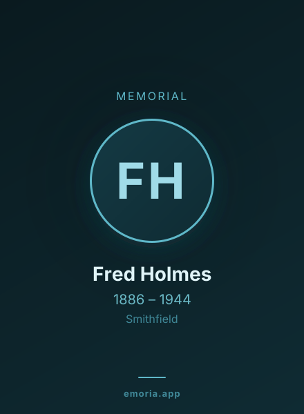 Memorial portrait of Fred Holmes