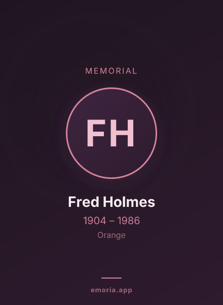 Memorial portrait of Fred Holmes