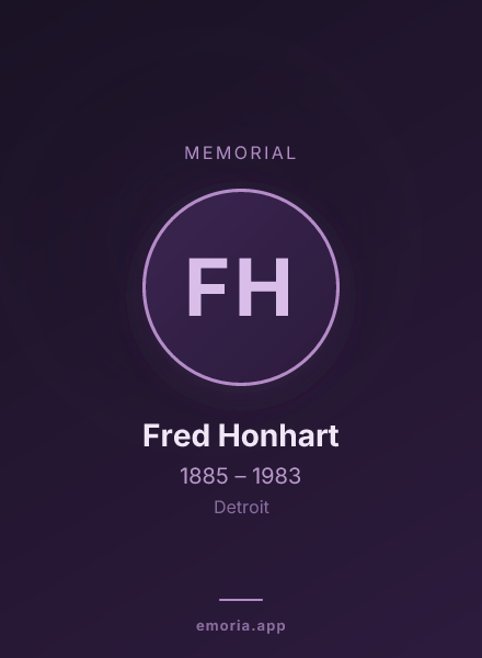 Memorial portrait of Fred Honhart