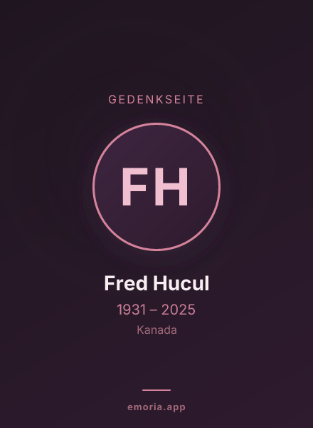 Gedenkportrait von Fred Hucul