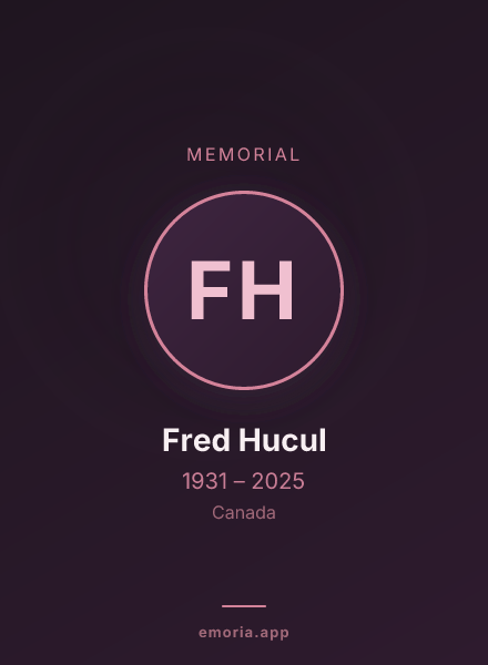 Memorial portrait of Fred Hucul