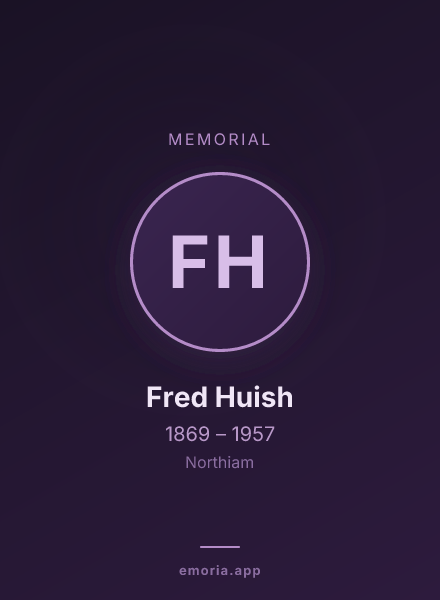 Memorial portrait of Fred Huish