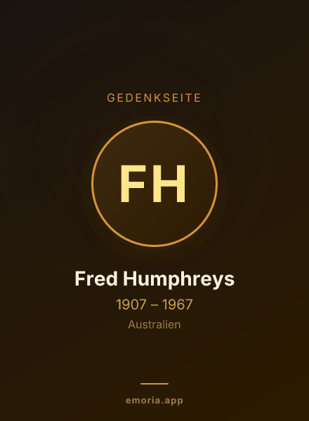 Gedenkportrait von Fred Humphreys
