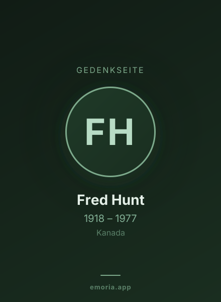 Gedenkportrait von Fred Hunt