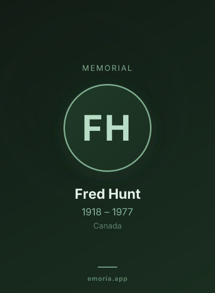 Memorial portrait of Fred Hunt