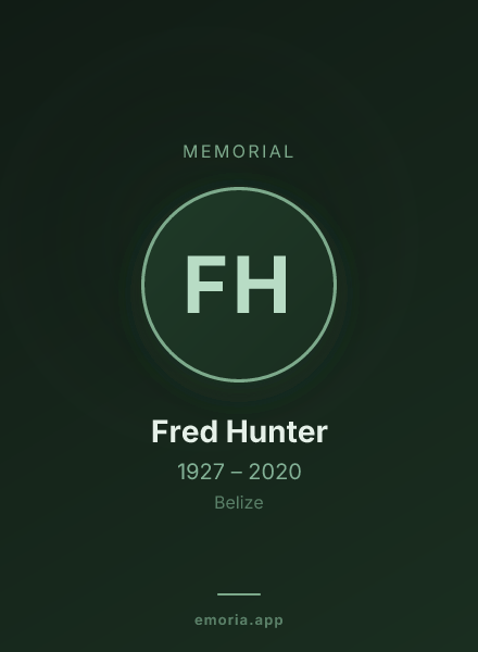 Memorial portrait of Fred Hunter