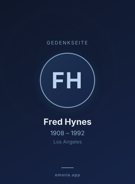 Gedenkportrait von Fred Hynes