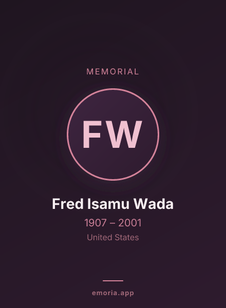 Memorial portrait of Fred Isamu Wada