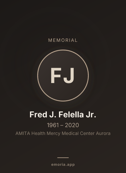 Memorial portrait of Fred J. Felella Jr.