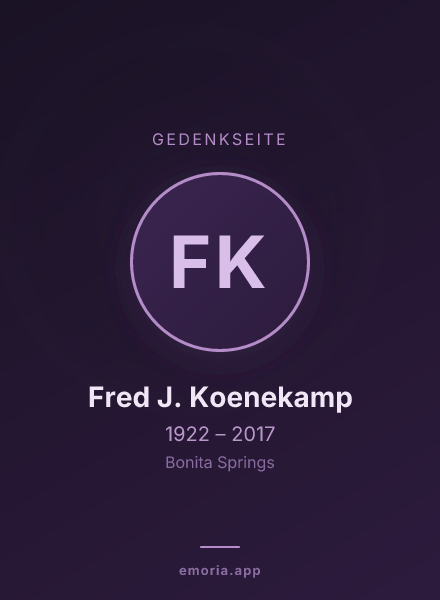 Gedenkportrait von Fred J. Koenekamp