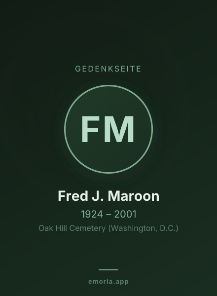 Gedenkportrait von Fred J. Maroon
