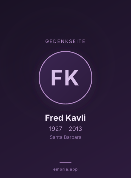 Gedenkportrait von Fred Kavli