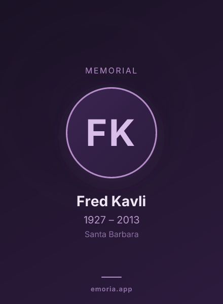 Memorial portrait of Fred Kavli