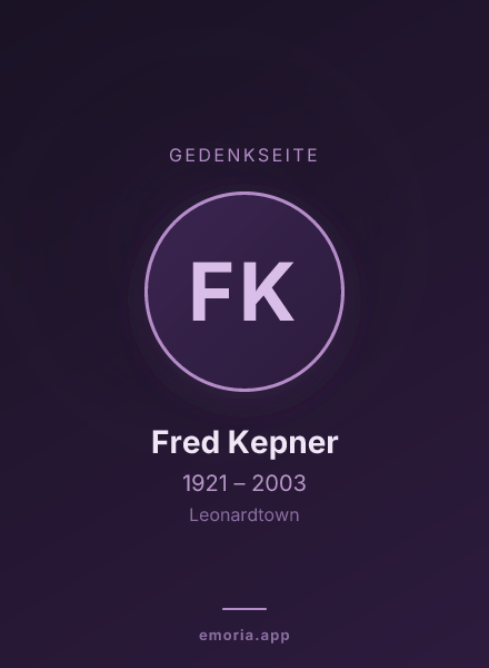 Gedenkportrait von Fred Kepner