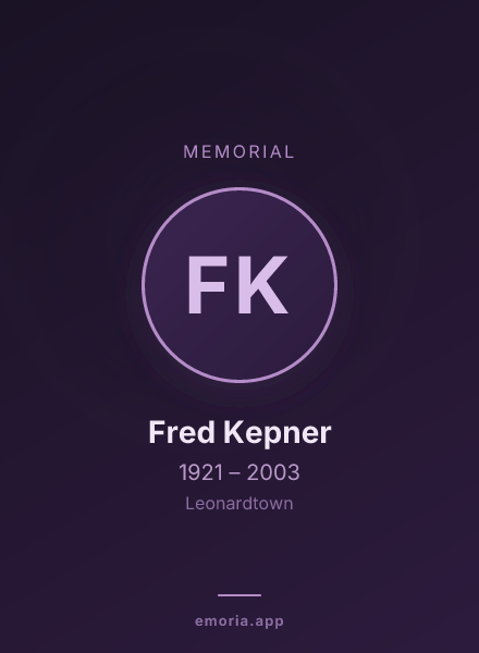 Memorial portrait of Fred Kepner