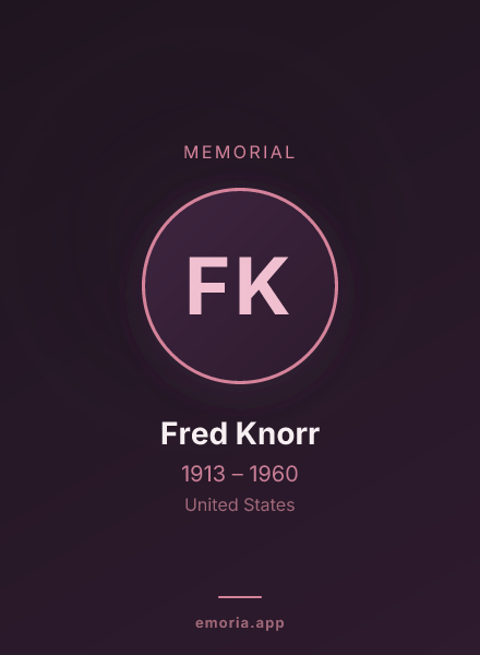 Memorial portrait of Fred Knorr