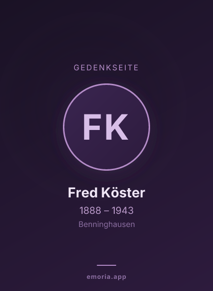 Gedenkportrait von Fred Köster