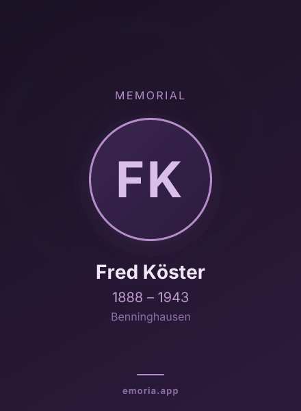 Memorial portrait of Fred Köster