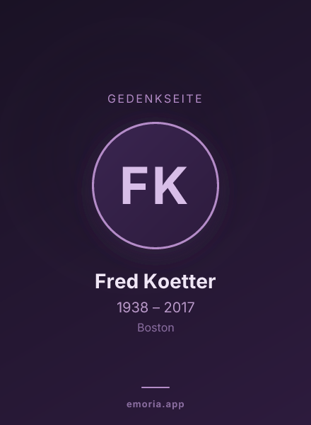 Gedenkportrait von Fred Koetter