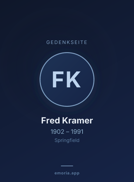 Gedenkportrait von Fred Kramer