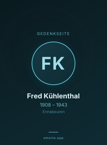 Gedenkportrait von Fred Kühlenthal