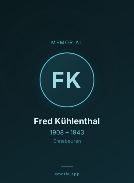 Memorial portrait of Fred Kühlenthal