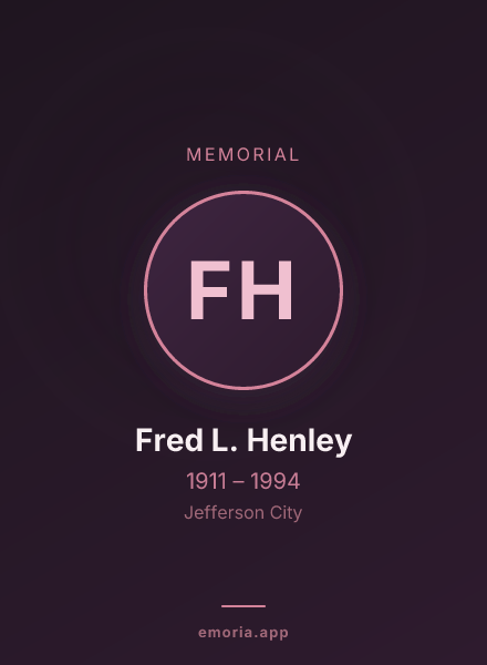 Memorial portrait of Fred L. Henley