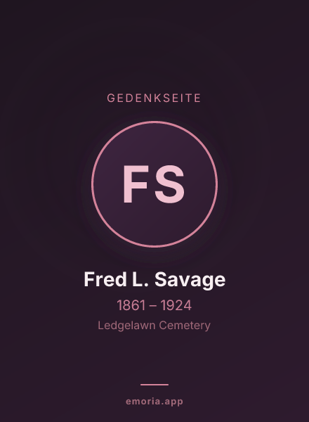 Gedenkportrait von Fred L. Savage