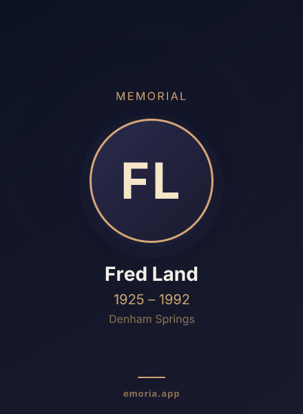 Memorial portrait of Fred Land