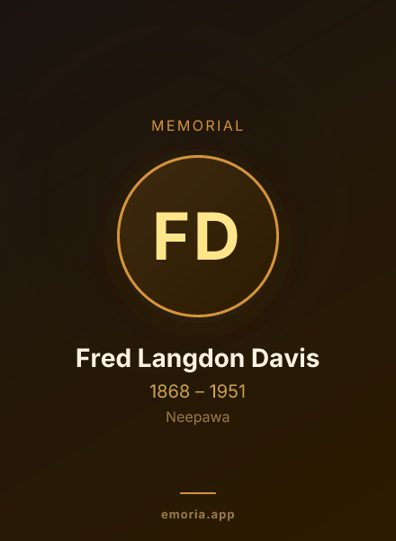 Memorial portrait of Fred Langdon Davis