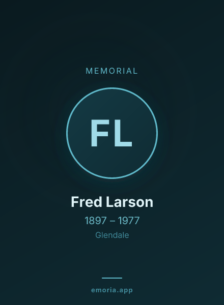 Memorial portrait of Fred Larson
