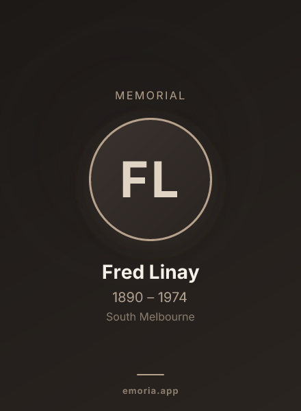 Memorial portrait of Fred Linay